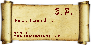 Beros Pongrác névjegykártya